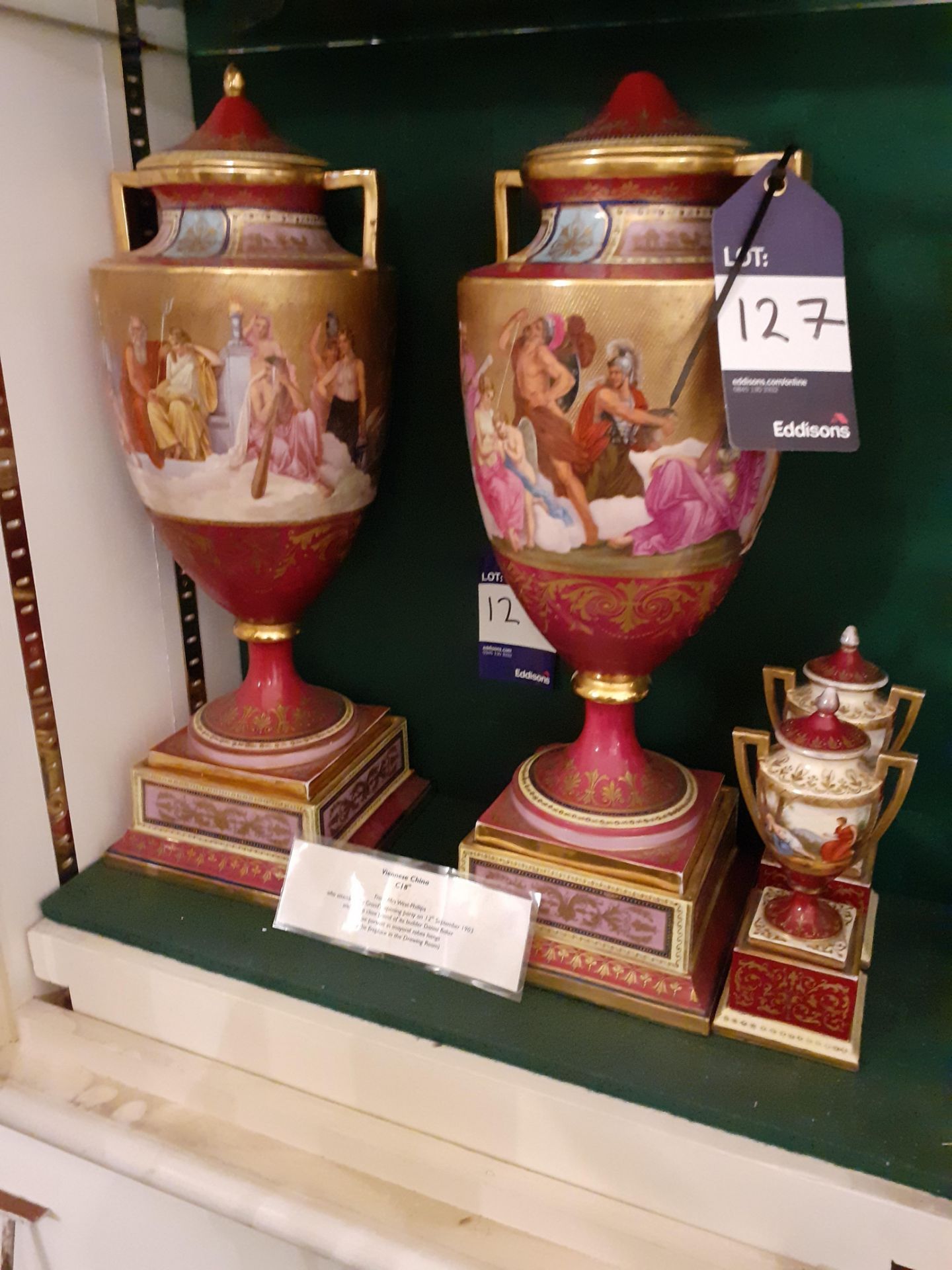 Pair of Painted Ceramic Vases (A/F) & Pair of Pain