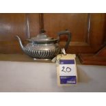 Silver Plated Teapot, Ceramic Vase, Pair of Booken