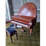 Knake Baby Grand Piano with Cover & Piano Stool