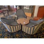 Granite Topped Melamine Table with Three Armchairs