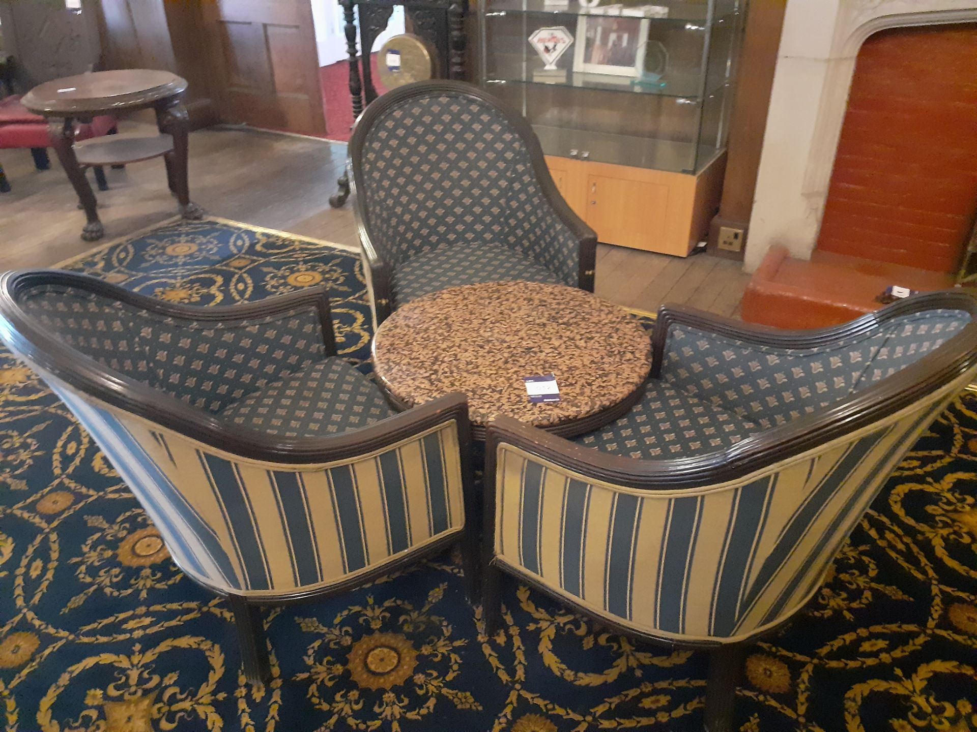 Granite Topped Melamine Table with Three Armchairs