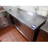 Stainless steel preparation table, with sliding door undercounter storage (Approx. 1500 x 600mm)