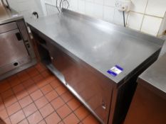 Stainless steel preparation table, with sliding door undercounter storage (Approx. 1500 x 600mm)