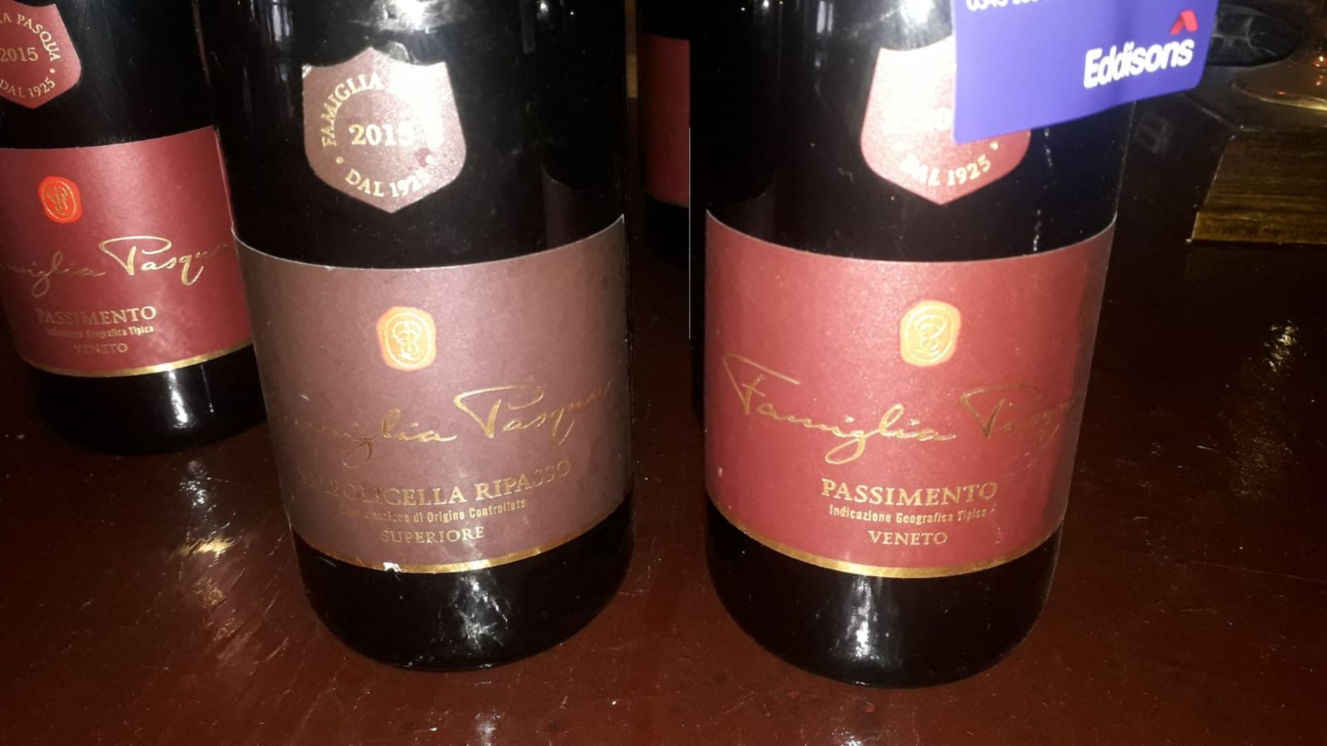 13 x Bottles Famiglia Pasqua Italin Red Wine (To include 3 x Valpolicella Ripasso Superiore and 10 x