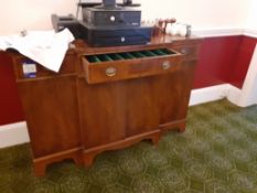 Mahogany Veneer Breakfast Sideboard with Cutlery,