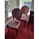 Pair of Balloon Back Dining Chairs and Giltwood Ef