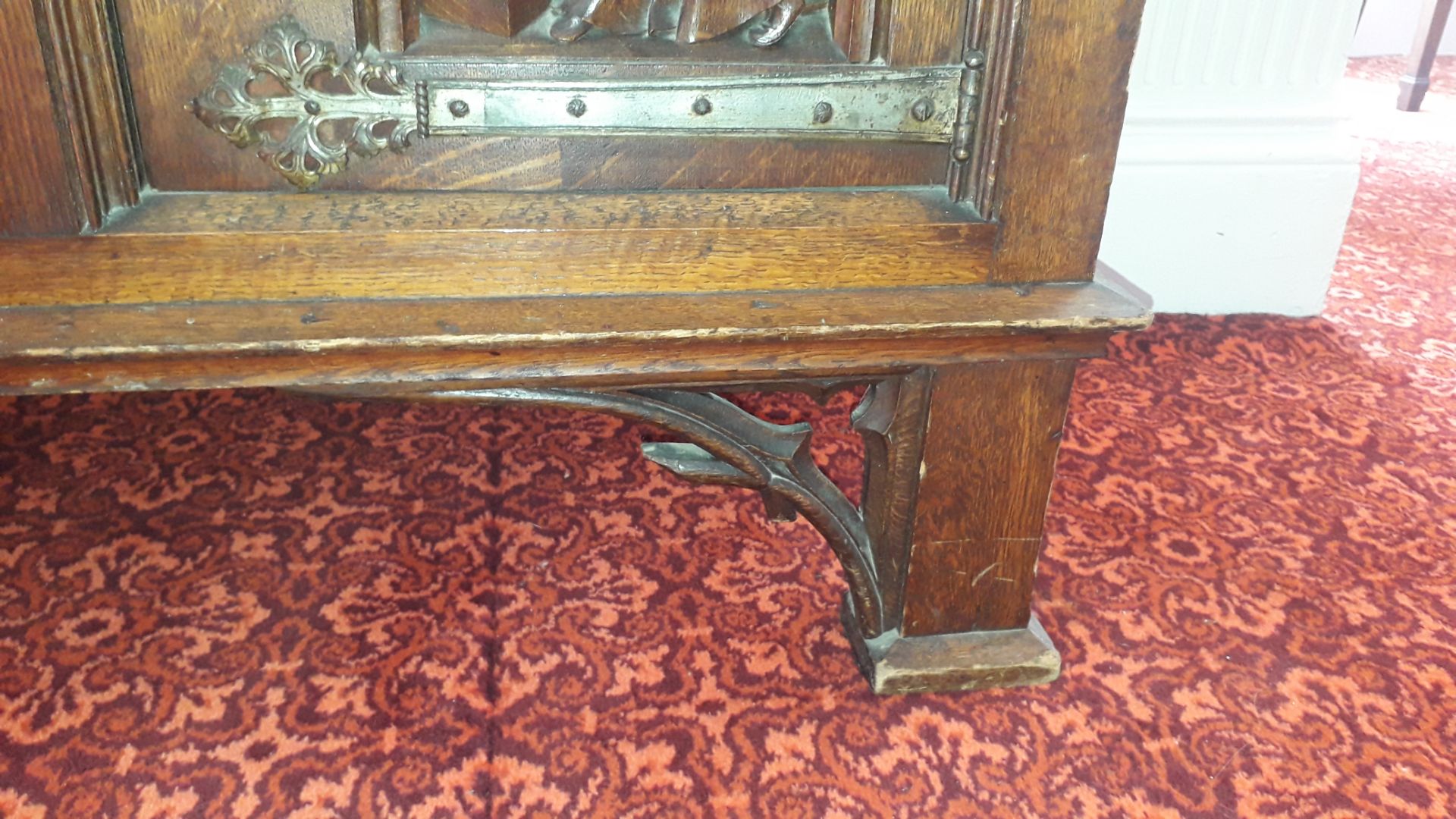 Oak Gothic Style Deep Relief Carved Sideboard, Rep - Image 8 of 8