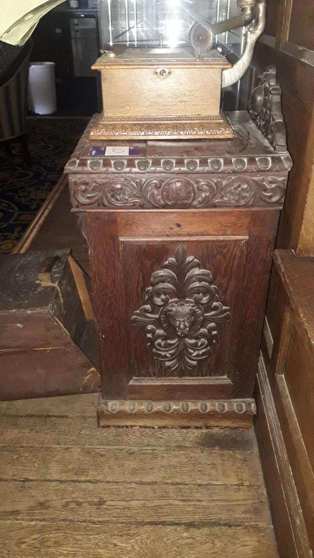 Vintage Gramophone and Oak Gothic Style Side Cabin - Image 4 of 6