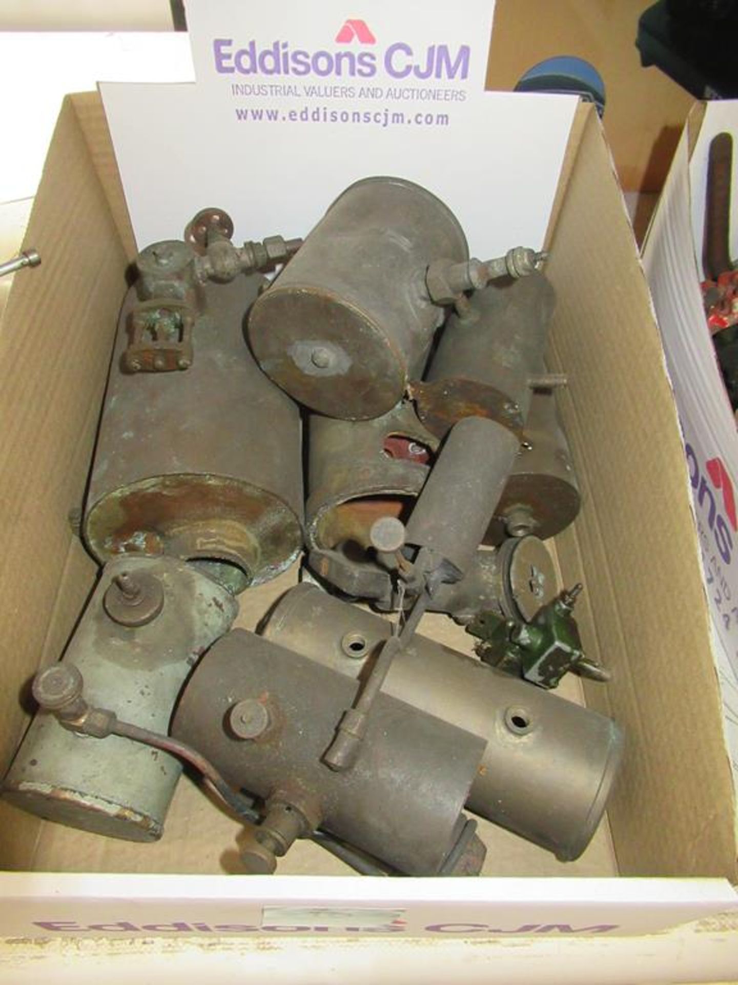 Box to contain various Copper/ Brass Model Steam Cylinders