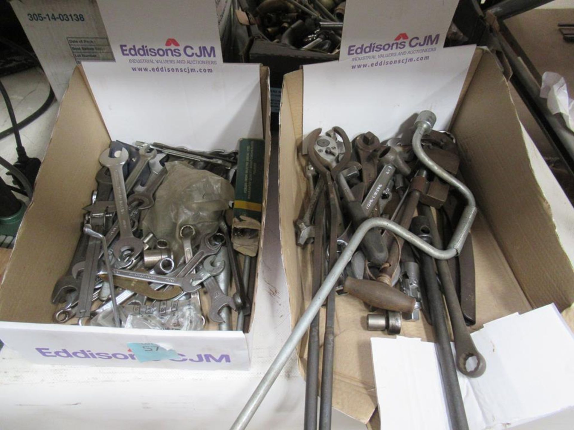 2 boxes of various Spanners/ Wrenches and Tongs etc