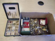Large Collection of Vintage Cufflinks and a Leather fitted Cufflink Case