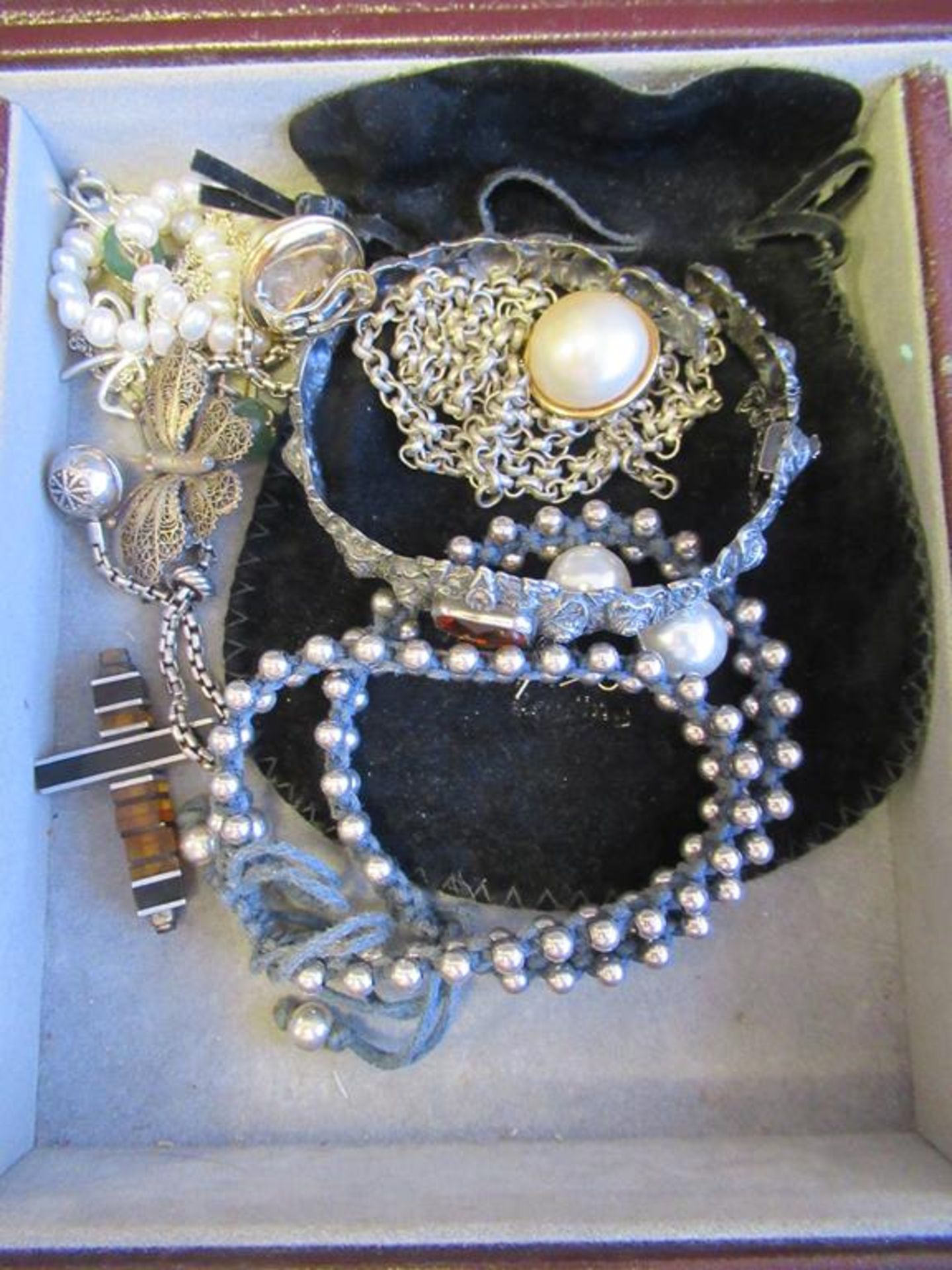 Thomas Sabo Silver Bracelet, Various chains, Rings etc Some Marked 925, Sapphire Stud Earrings etc - Image 3 of 5