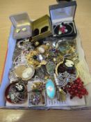 Various Costume Jewellery Paste Marcasite, Natural Stone and Shell Cameo items etc