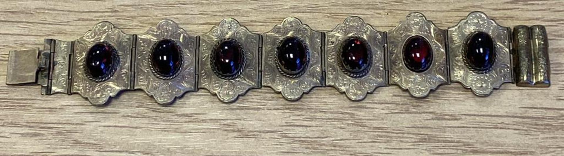 Antique Cabochon Bracelet, finely engraved
