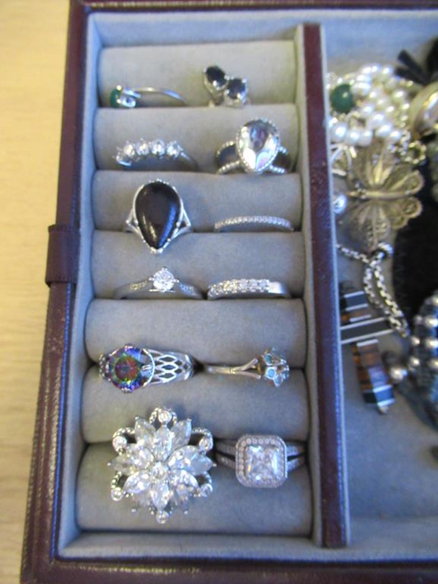 Thomas Sabo Silver Bracelet, Various chains, Rings etc Some Marked 925, Sapphire Stud Earrings etc - Image 4 of 5