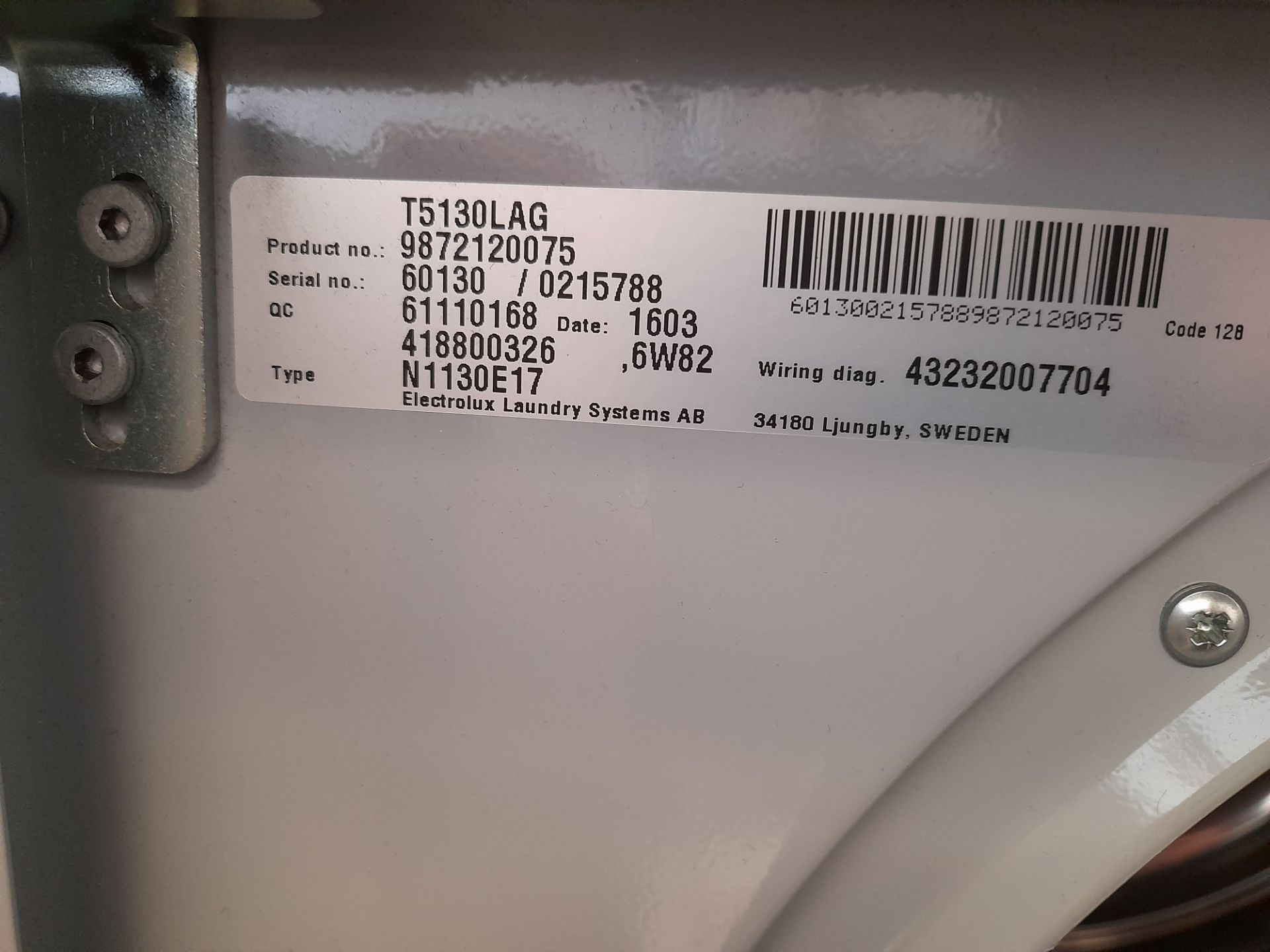 Electrolux Lagoon T5130 commercial condenser tumbl - Image 3 of 9