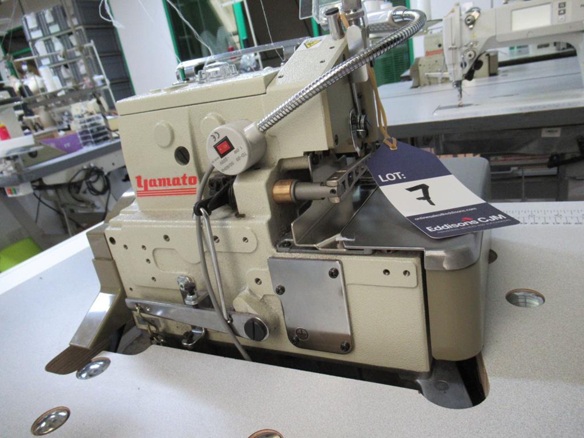 A Yamato CZ6020-Y6DF 2 Needle 4 Thread Over Lock Industrial Sewing Machine complete with Table - Image 4 of 5
