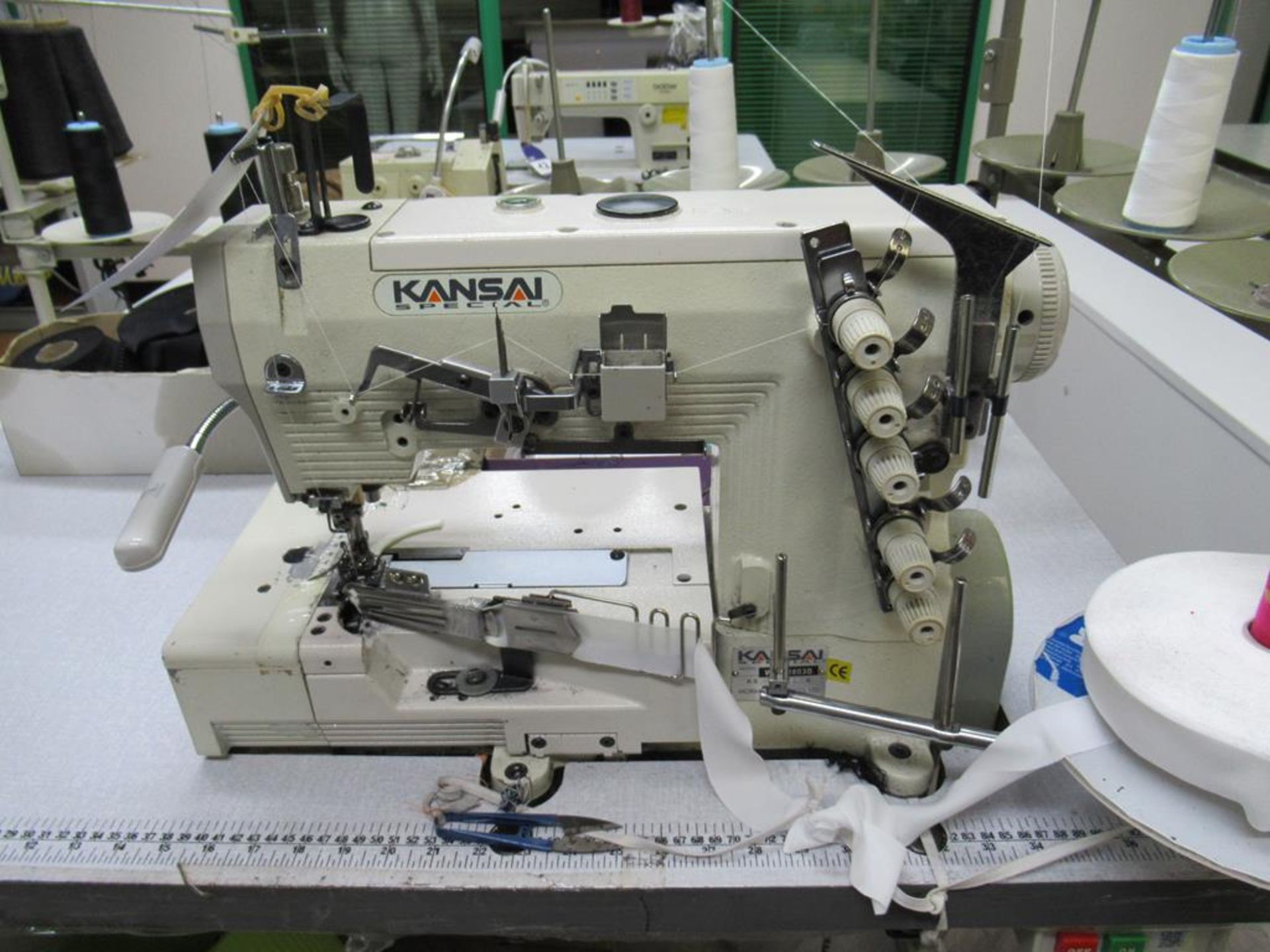 A Kansai Special WX-8803D 3 Needle Top and Bottom Cover Stitch Industrial Sewing Machine complete wi - Image 2 of 5