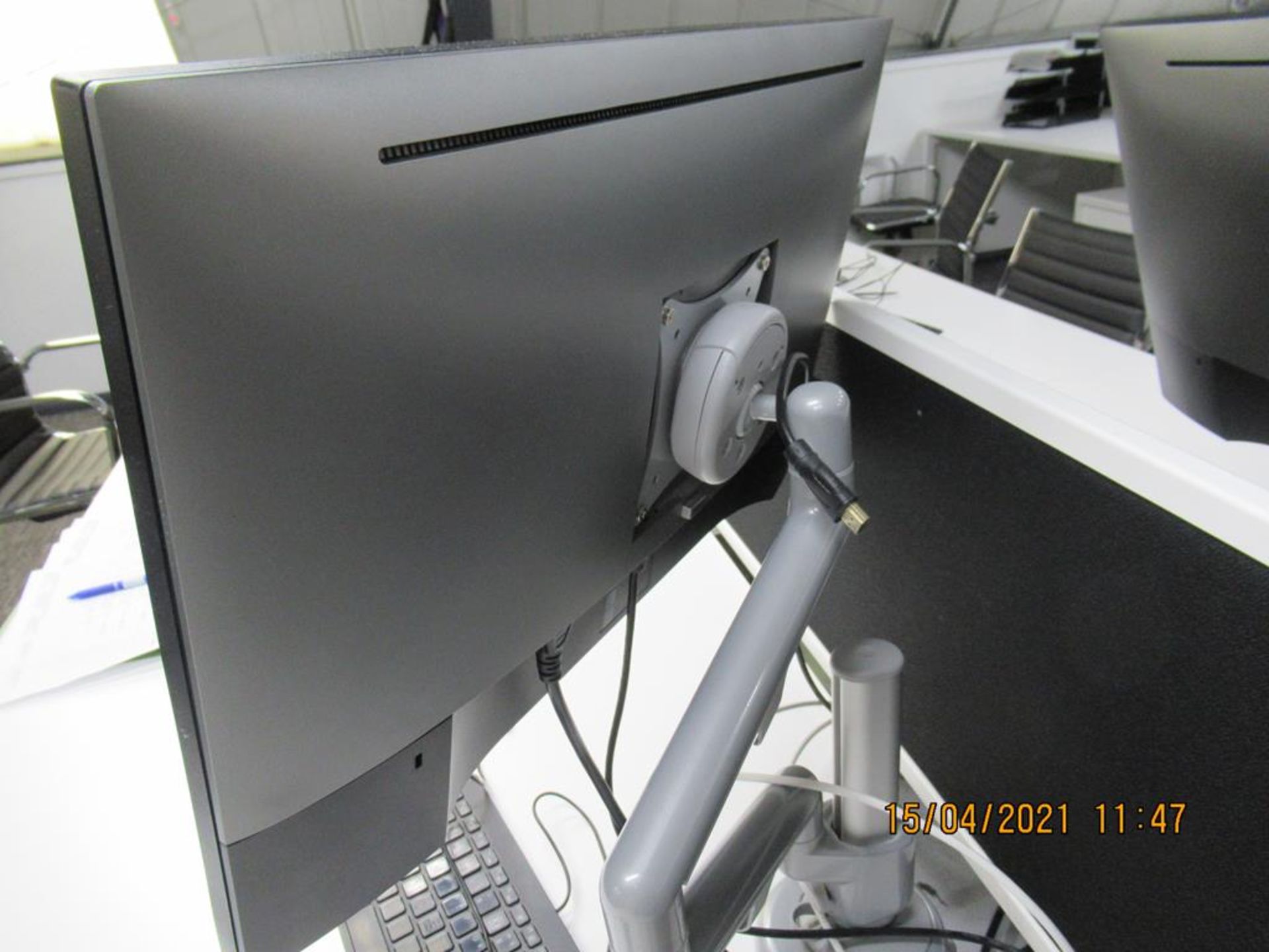 2x Dell Flat Screen Monitors with Keyboards, Mouses , Monitor Stands Included - Image 2 of 3