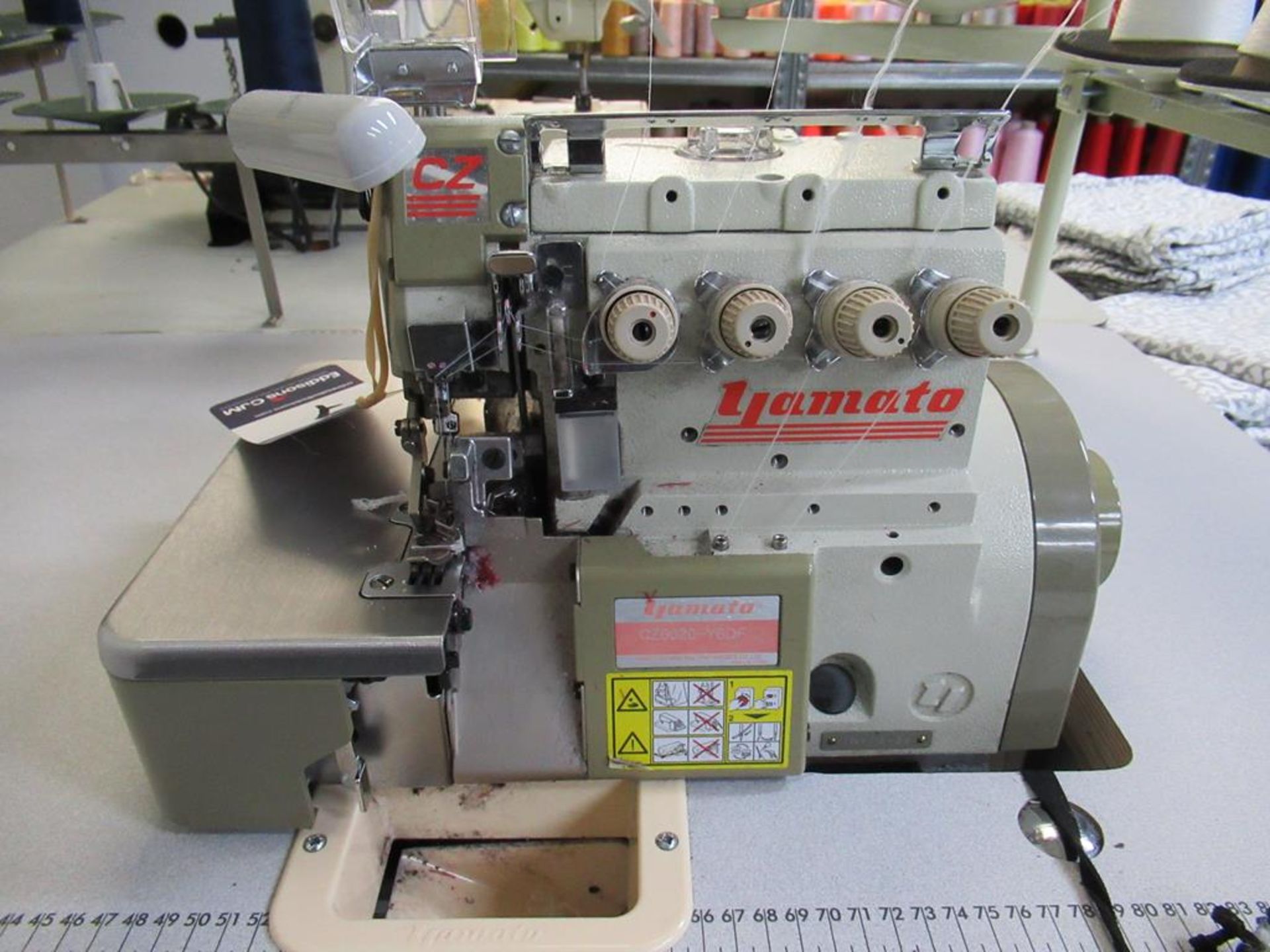 A Yamato CZ6020-Y6DF 2 Needle 4 Thread Over Lock Industrial Sewing Machine complete with Table - Image 2 of 5