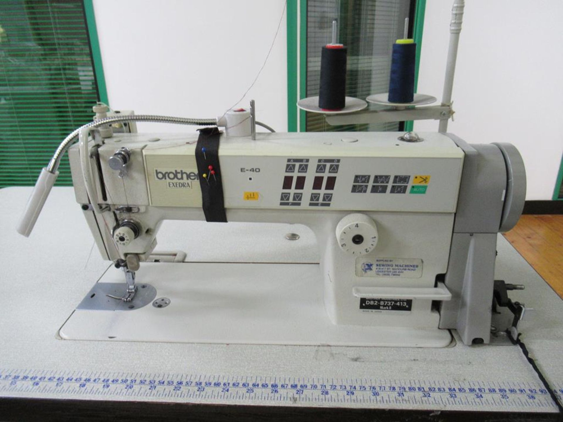 A Brother Exedra DB2-B737-413 Single Needle Straight Stitcher Complete with Table - Image 3 of 6