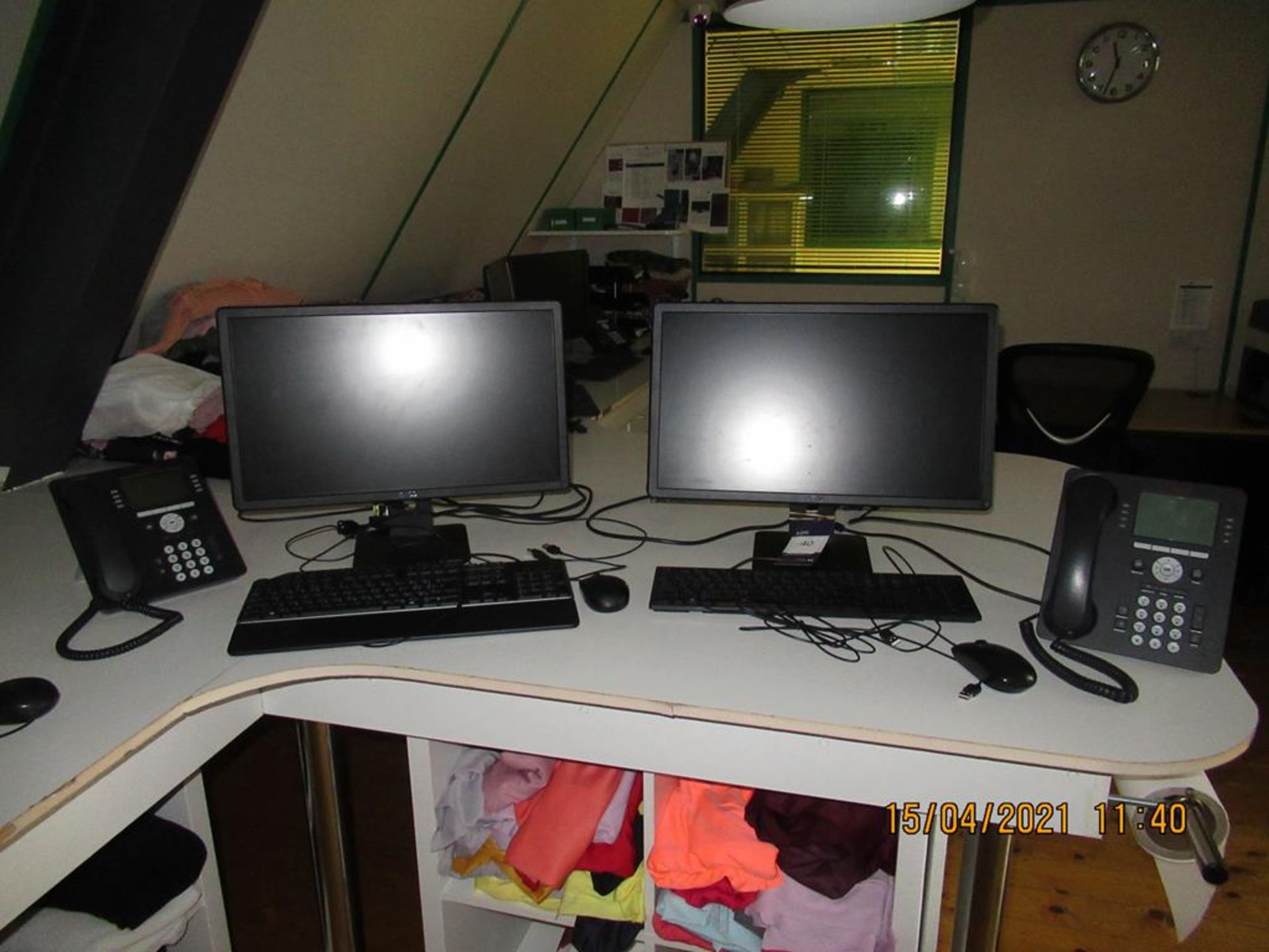 2x Dell Flat Screen Monitors, 2x Keyboards, Mouse