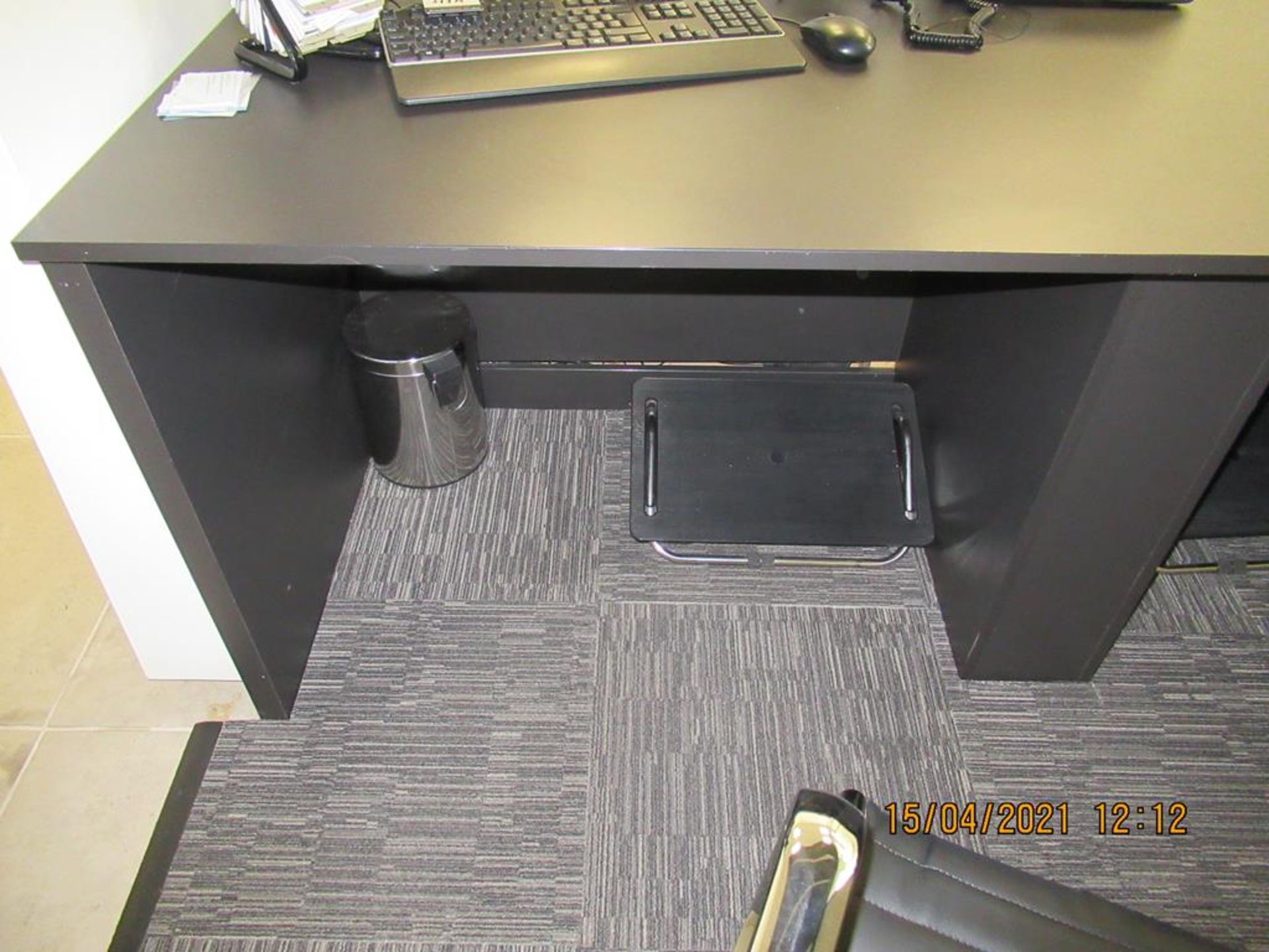 Dark Wooden Effect Reception Desk with Mobile Chair - Image 4 of 6