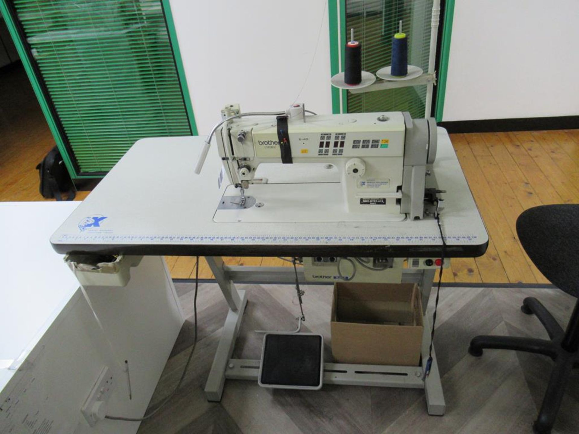 A Brother Exedra DB2-B737-413 Single Needle Straight Stitcher Complete with Table - Image 2 of 6