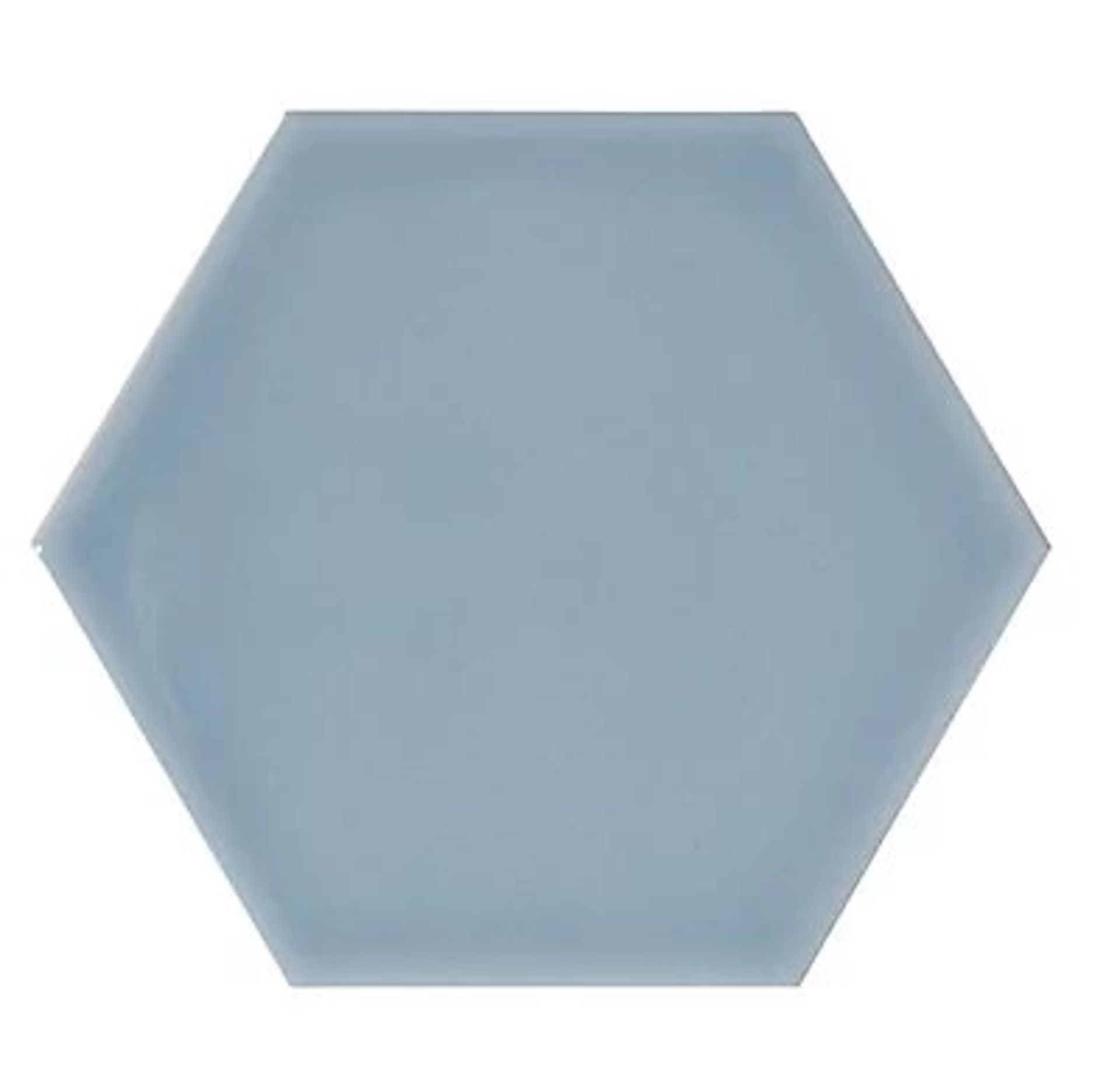 NEW 2m2 Hanbury Cornflower Gloss Hexagon Ceramic Wall tile, Pack of 50, (L)150mm (W)173mm. Using - Image 2 of 2