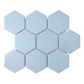 NEW 2m2 Hanbury Cornflower Gloss Hexagon Ceramic Wall tile, Pack of 50, (L)150mm (W)173mm. Using