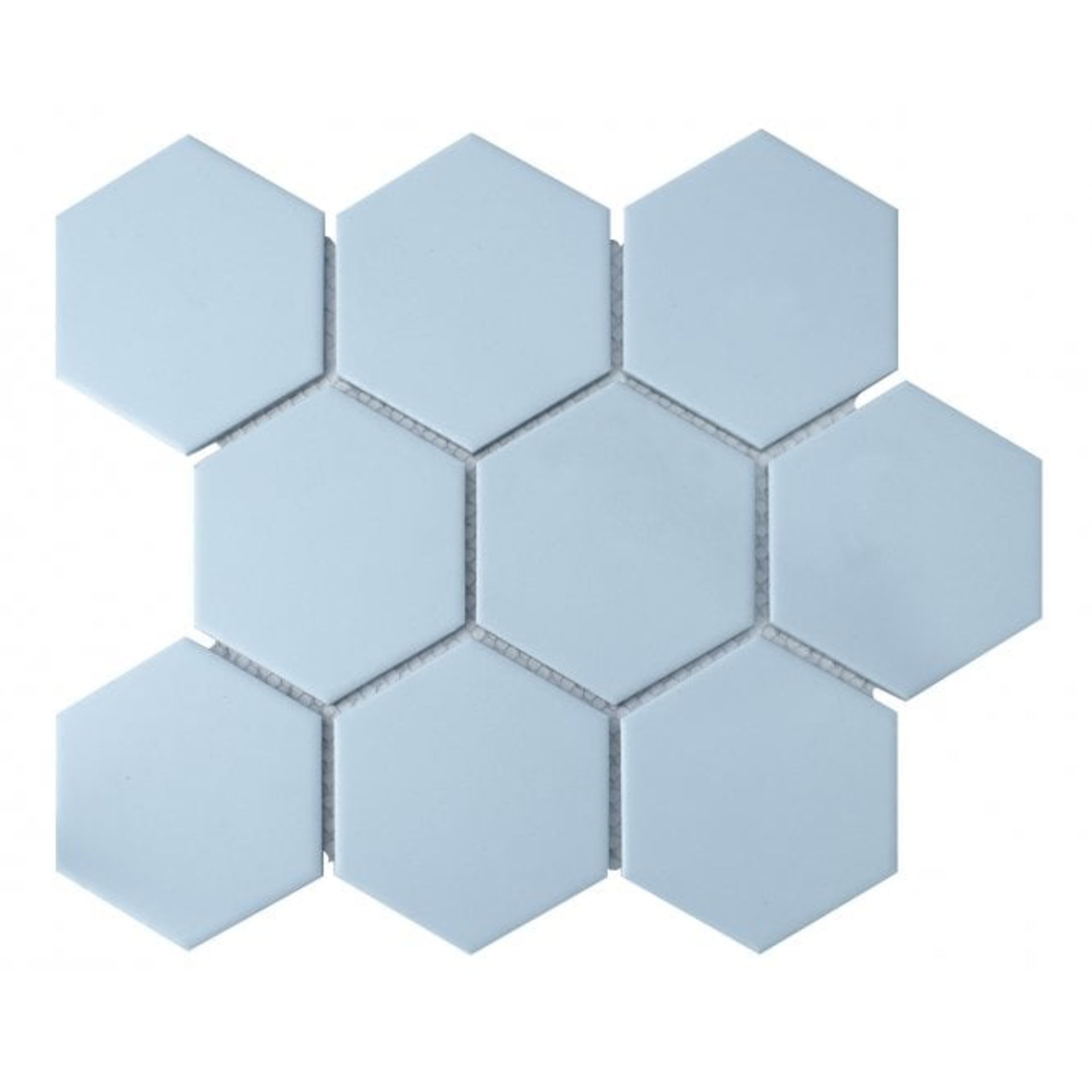 NEW 2m2 Hanbury Cornflower Gloss Hexagon Ceramic Wall tile, Pack of 50, (L)150mm (W)173mm. Using