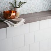 NEW 20m2 Leccia White Gloss Ceramic Wall tile, Pack of 44, (L)150mm (W)150mm. Features and