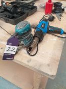 Makita BO4555 Pad Sander & Silverline Hot Air Gun