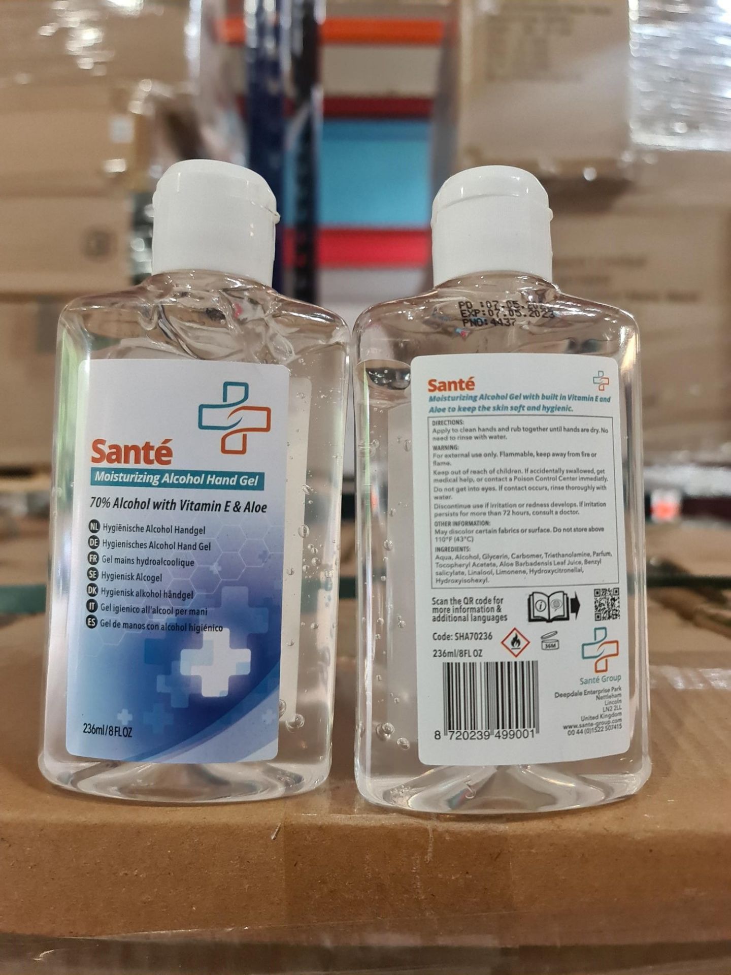 PALLET OF 3,840 SANTE 236ML MOISTURIZING 70% ALCOH - Image 2 of 3