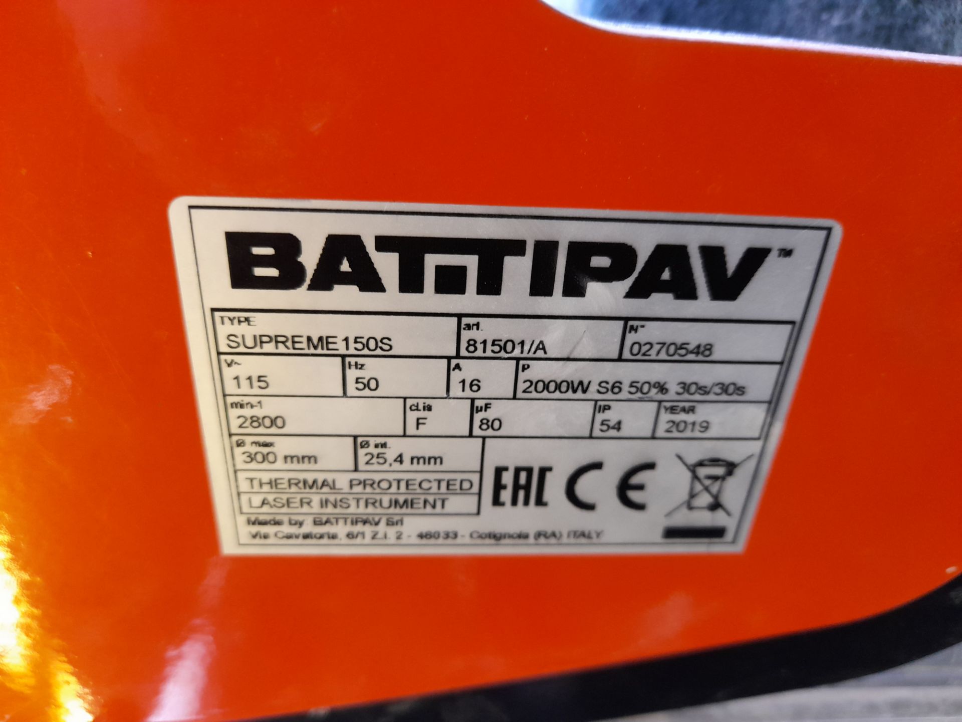 Battipav Supreme 150S laser and level bridge saw, 1500mm Maximum Cutting Length, 115V, 300mm - Image 4 of 8