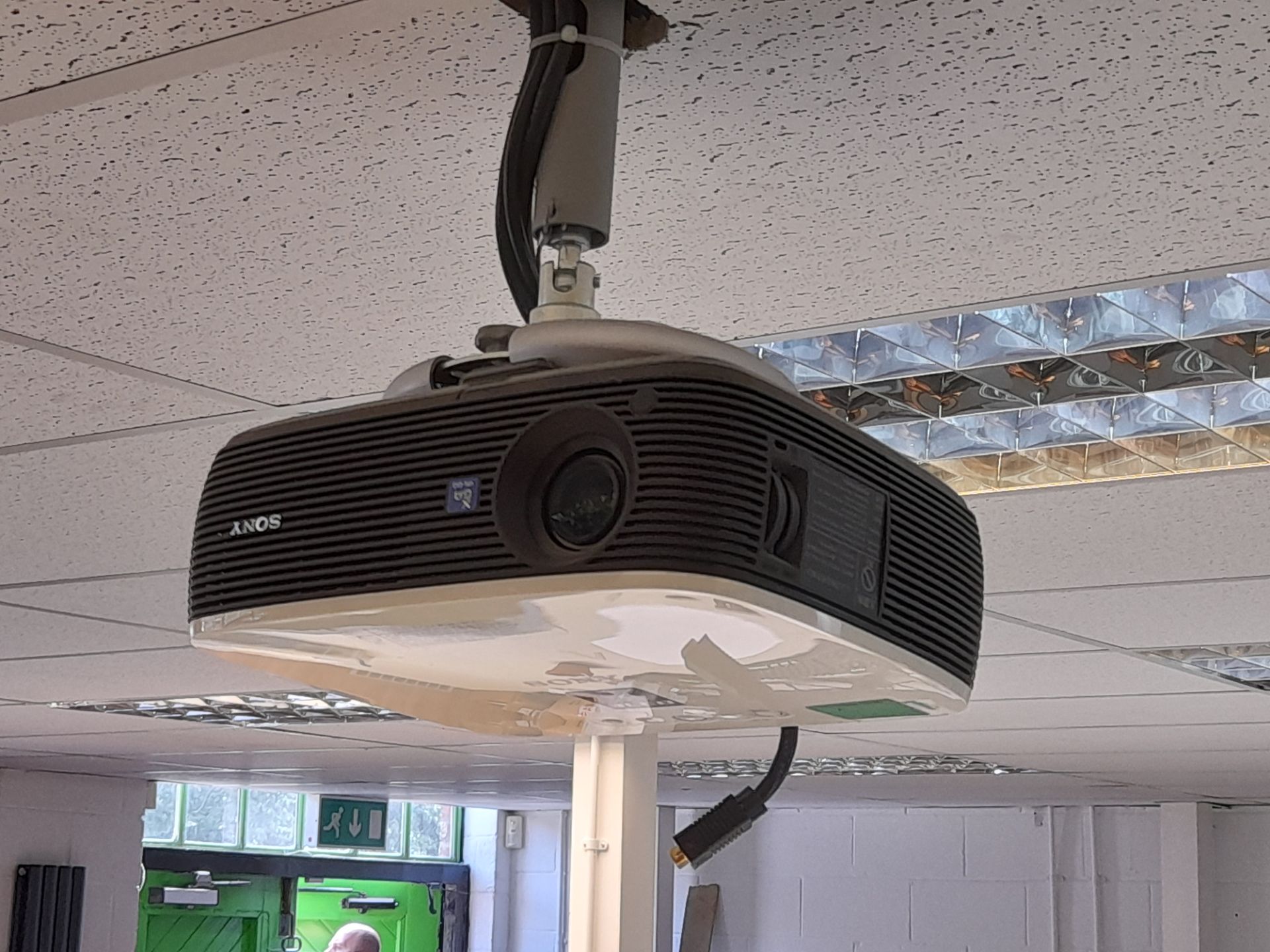 Sony projector – purchaser to remove. Ceiling bracket not included