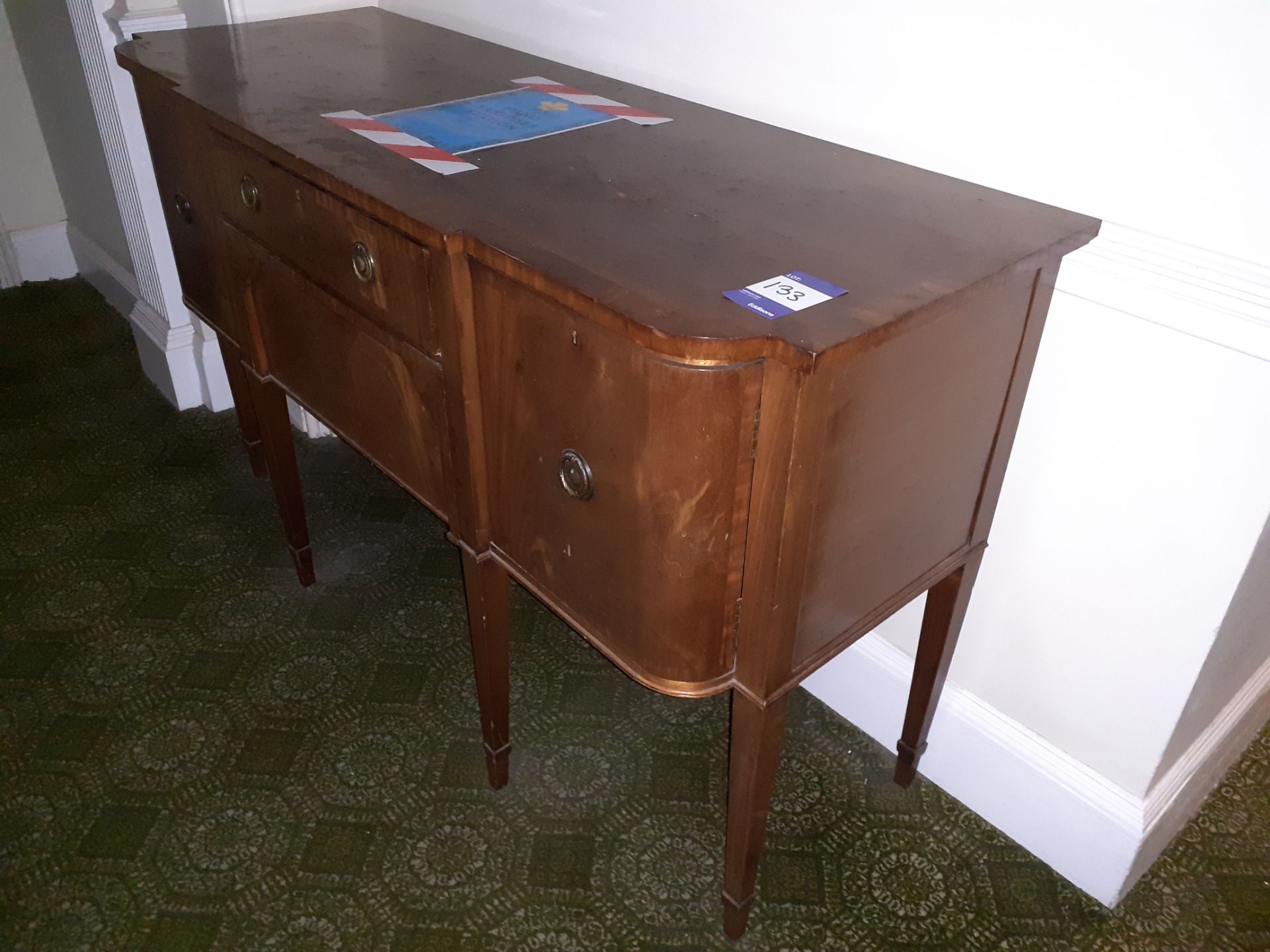 Mahogany Veneer Chiffonier on Square Tapering Supports (Locked without Keys)
