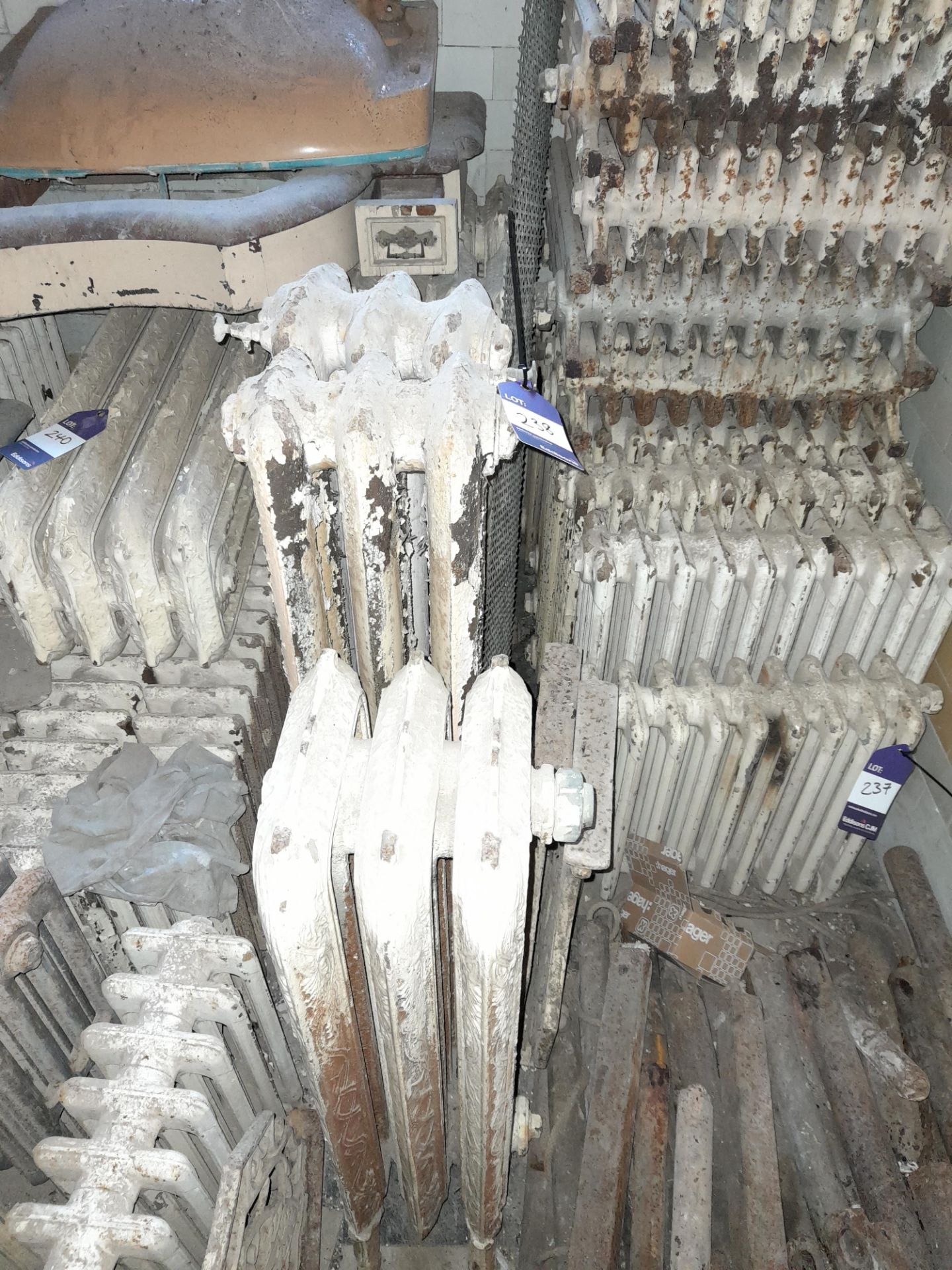 5 x Upright vintage cast iron radiators *Viewing strongly recommend in order to ascertain weights, - Image 2 of 2