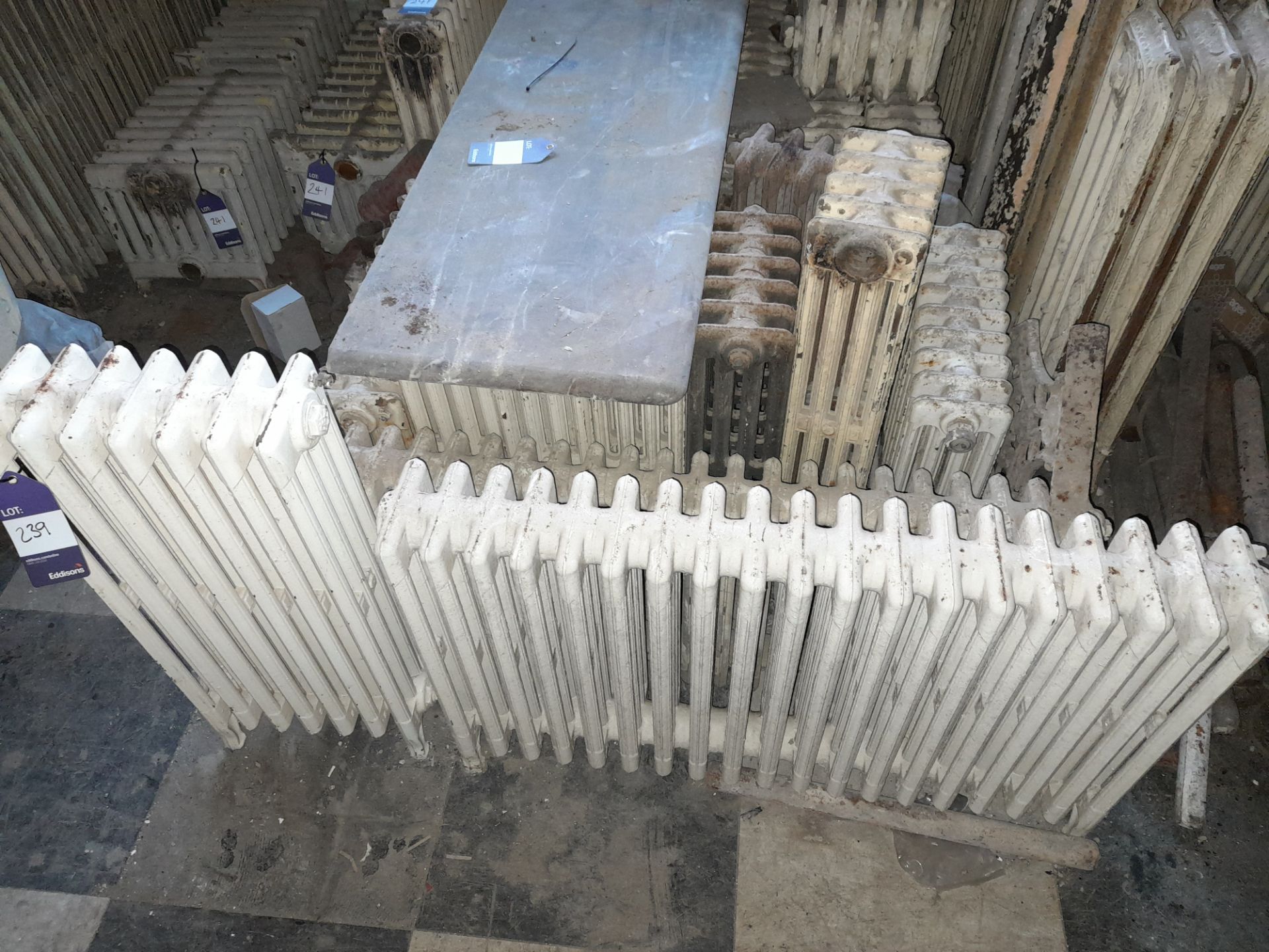 10 x Upright vintage cast iron radiators *Viewing strongly recommend in order to ascertain