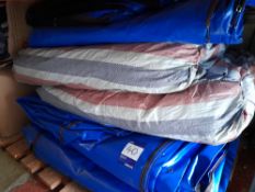 Approximately 75 x assorted crash mate covers, various sizes including 1.9m x 1.45m Please note,