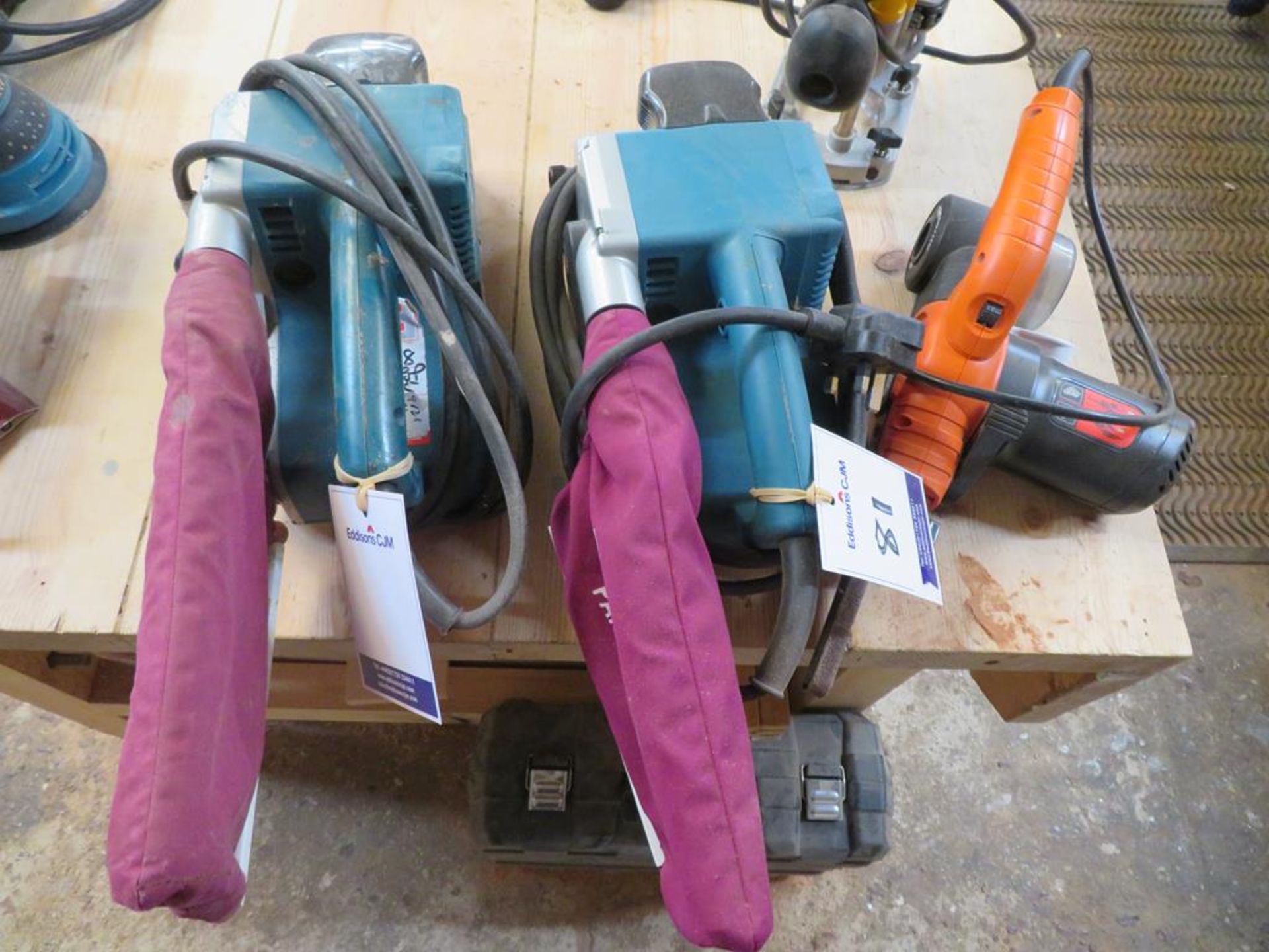 2 x Makita Belt Sanders, DeWalt Router and Black&Decker Sander