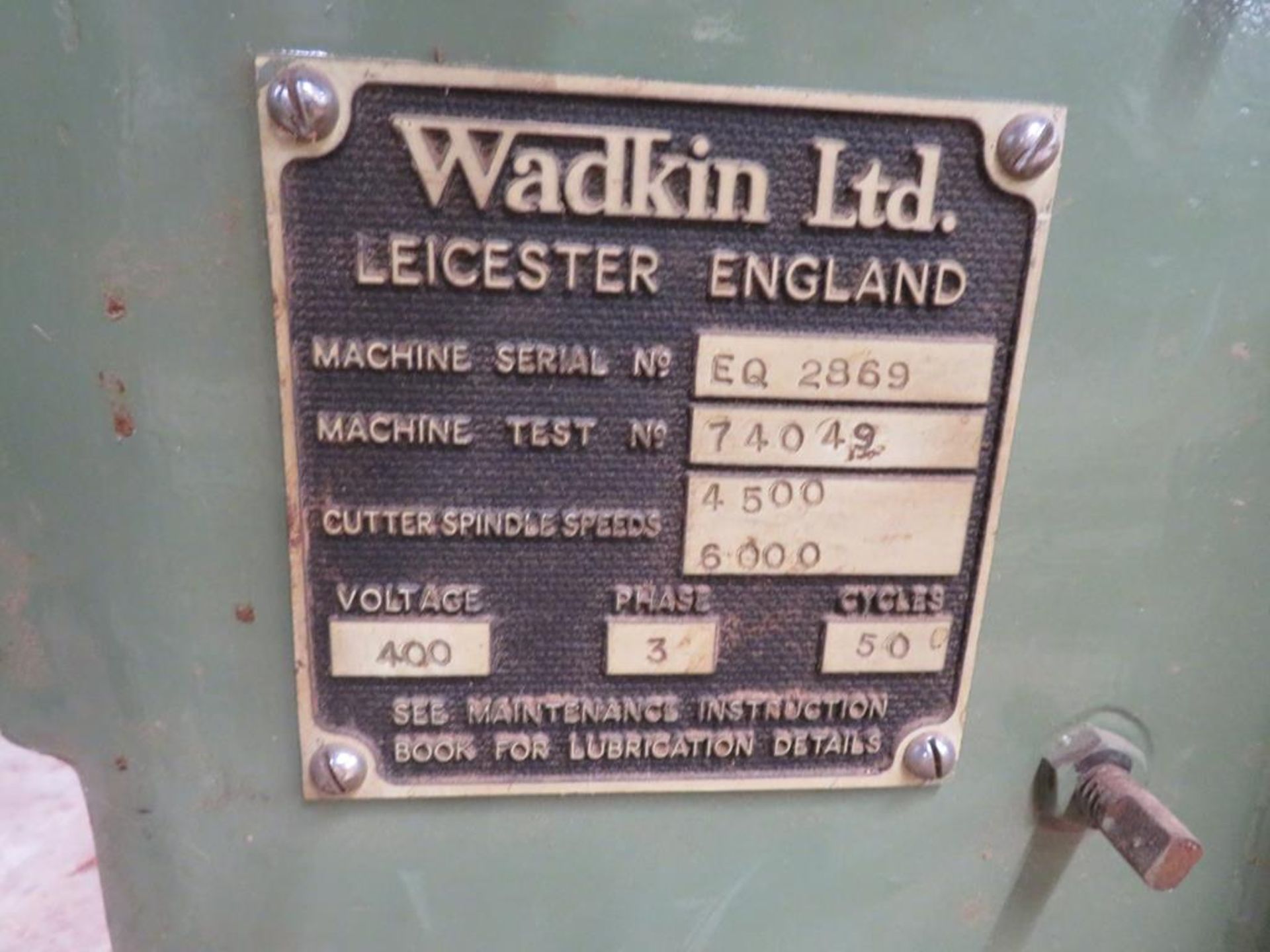 Wadkin EQ 2869 Spindle Moulder with Wadkin BLG-8 Power Feed - Image 7 of 10