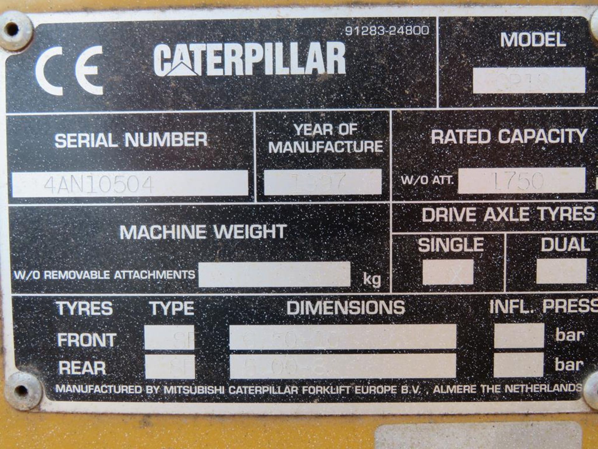 A 1997 Caterpillar GP18 Forklift - Image 8 of 8