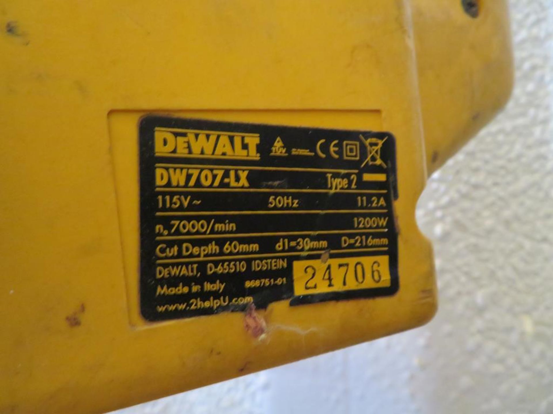 DeWalt DW707-LX Cross Cut Saw - Image 2 of 3