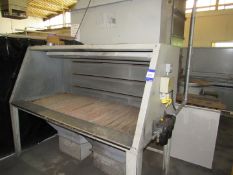 Acoustic Fettling / Finishing Booth with extraction hood and wooden worksurface, fitted with