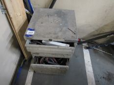 Bisley 4 Drawer Chest and contents to include welding cables/wires and accessories