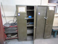 3 Various 2 Door Metal Cabinets and Contents