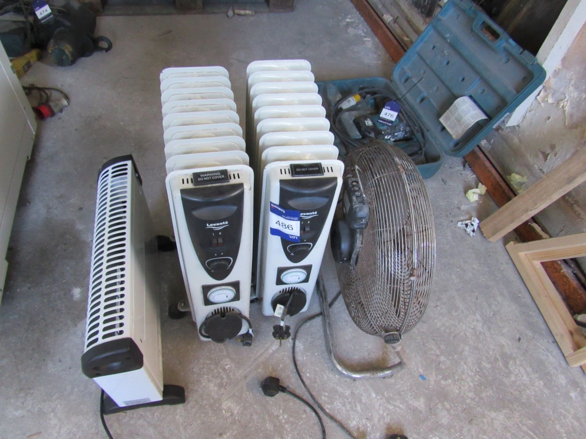2 Levante Oil Filled Electric Radiators, electric heater and air mover