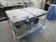 3 Mobile Ceramic Studio Dusting tables with lids