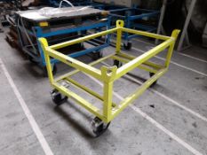 4 Eurocraft FG1201-650 Mobile Euro Pallet Trolleys, luminous yellow